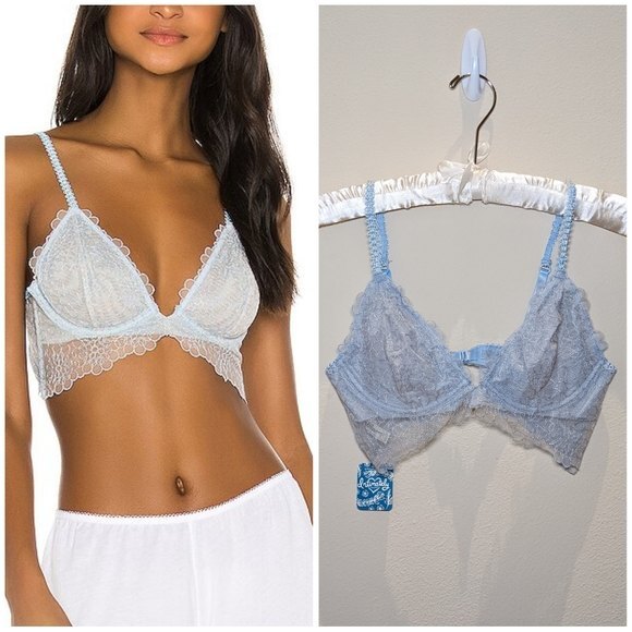 NWT Free People Lucia Underwire Bra Blue - Picture 1 of 12